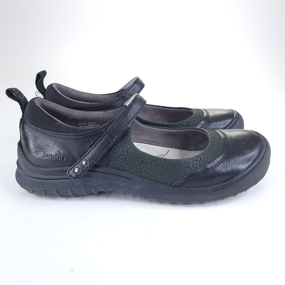 Jambu Ezra Mary Jane Shoes Womens 8.5 Wide Black Comfort Shoe Arch Support